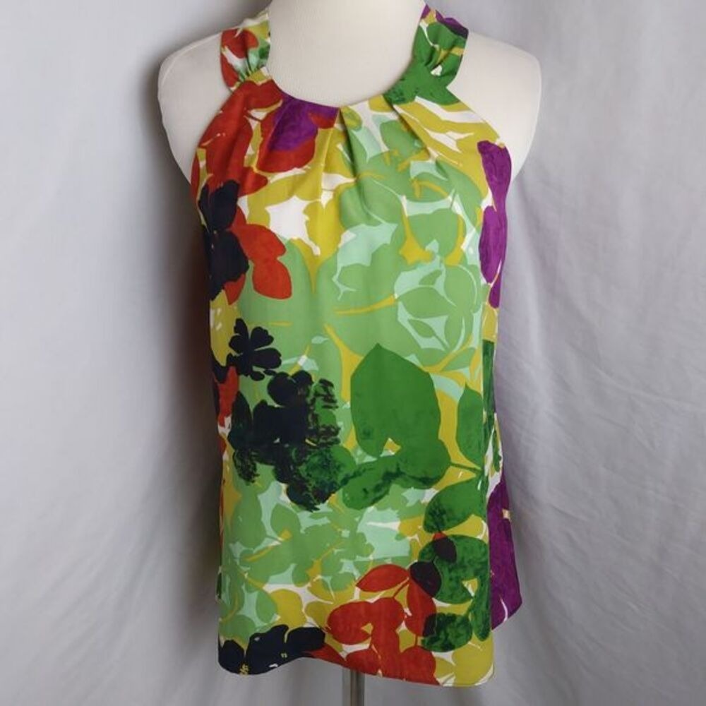 3/25$ Ann Taylor Floral high neck sleeveless tank